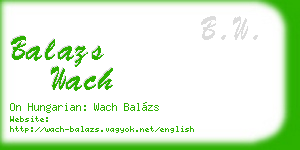 balazs wach business card